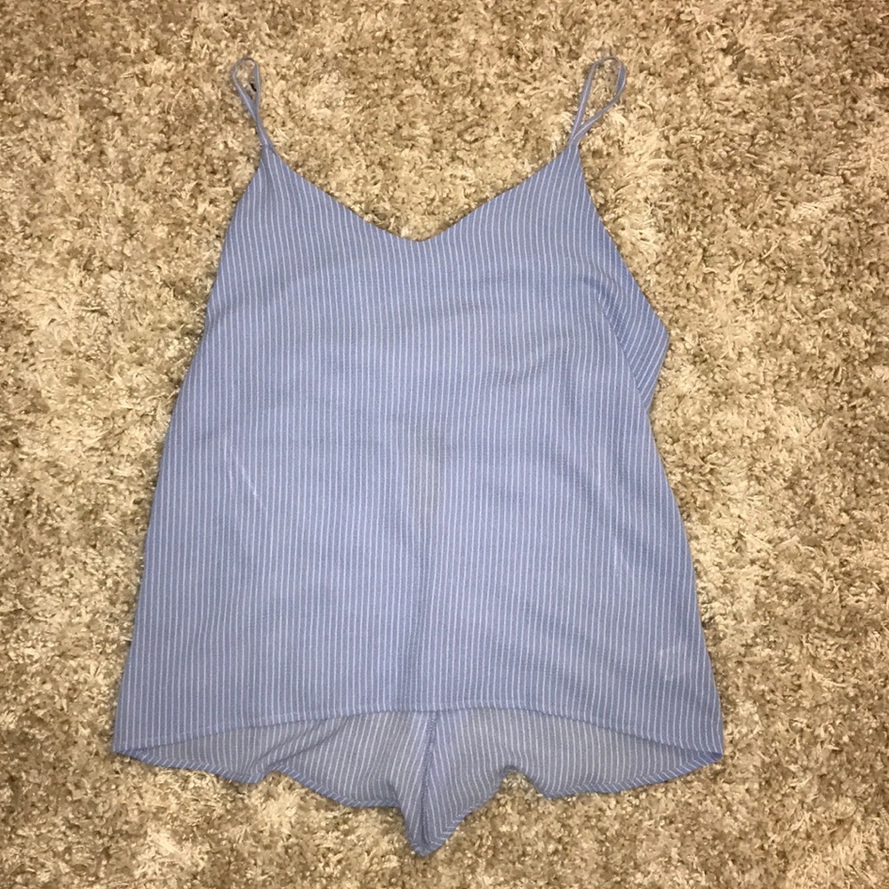 Striped Tank with Opened Bow Back